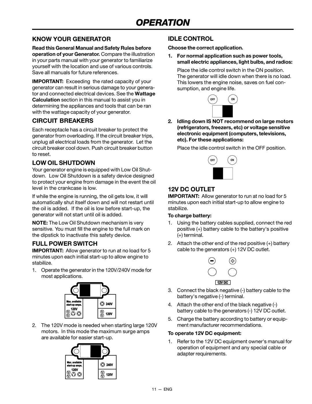 Porter-Cable H450CS, CH350CS, H650CS instruction manual Operation 