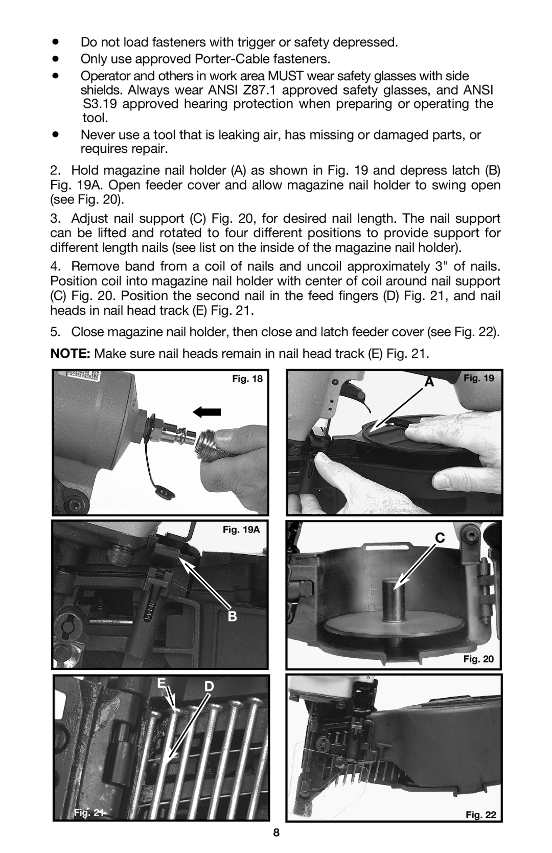 Porter-Cable COIL250 instruction manual 