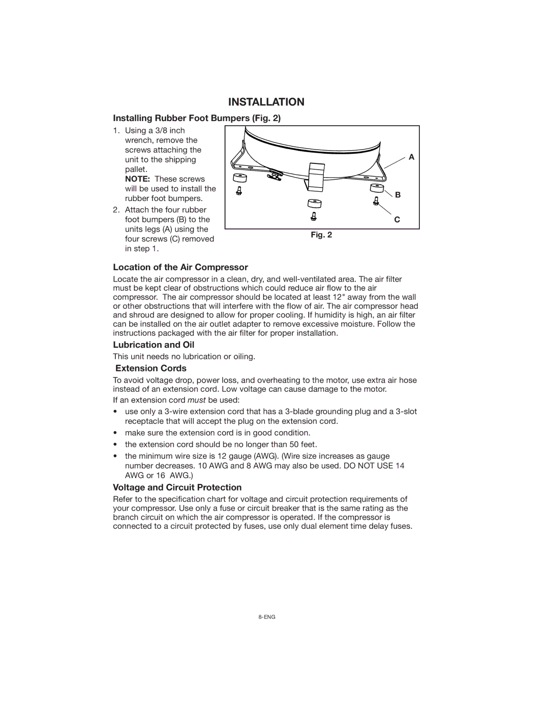 Porter-Cable CPF23400P instruction manual Installation 