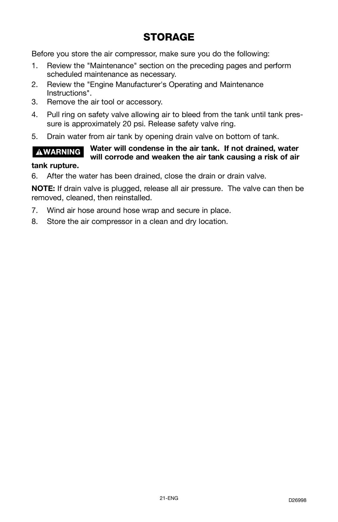 Porter-Cable CPL55GH8W instruction manual Storage 