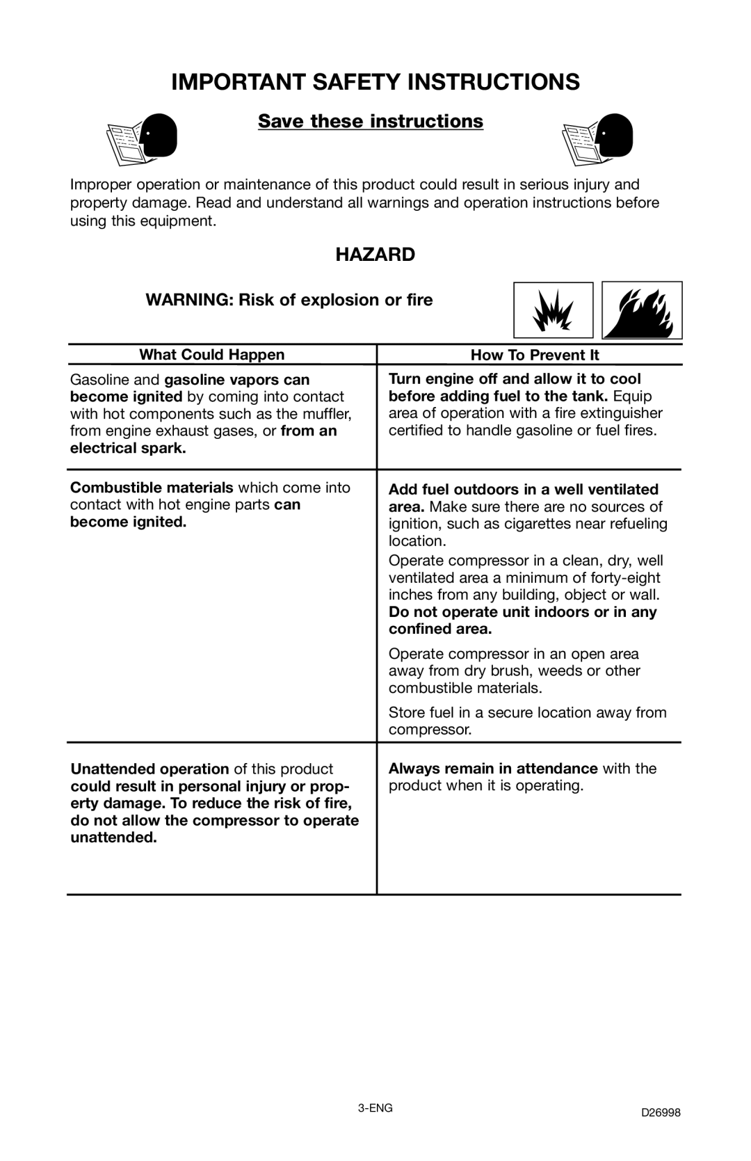 Porter-Cable CPL55GH8W instruction manual Hazard 