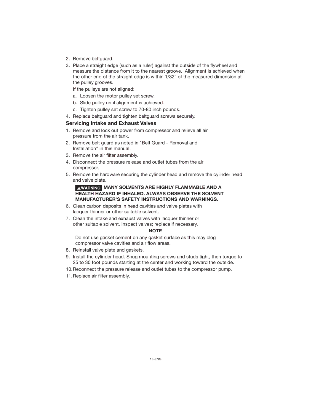 Porter-Cable CPLC7060V instruction manual Servicing Intake and Exhaust Valves 