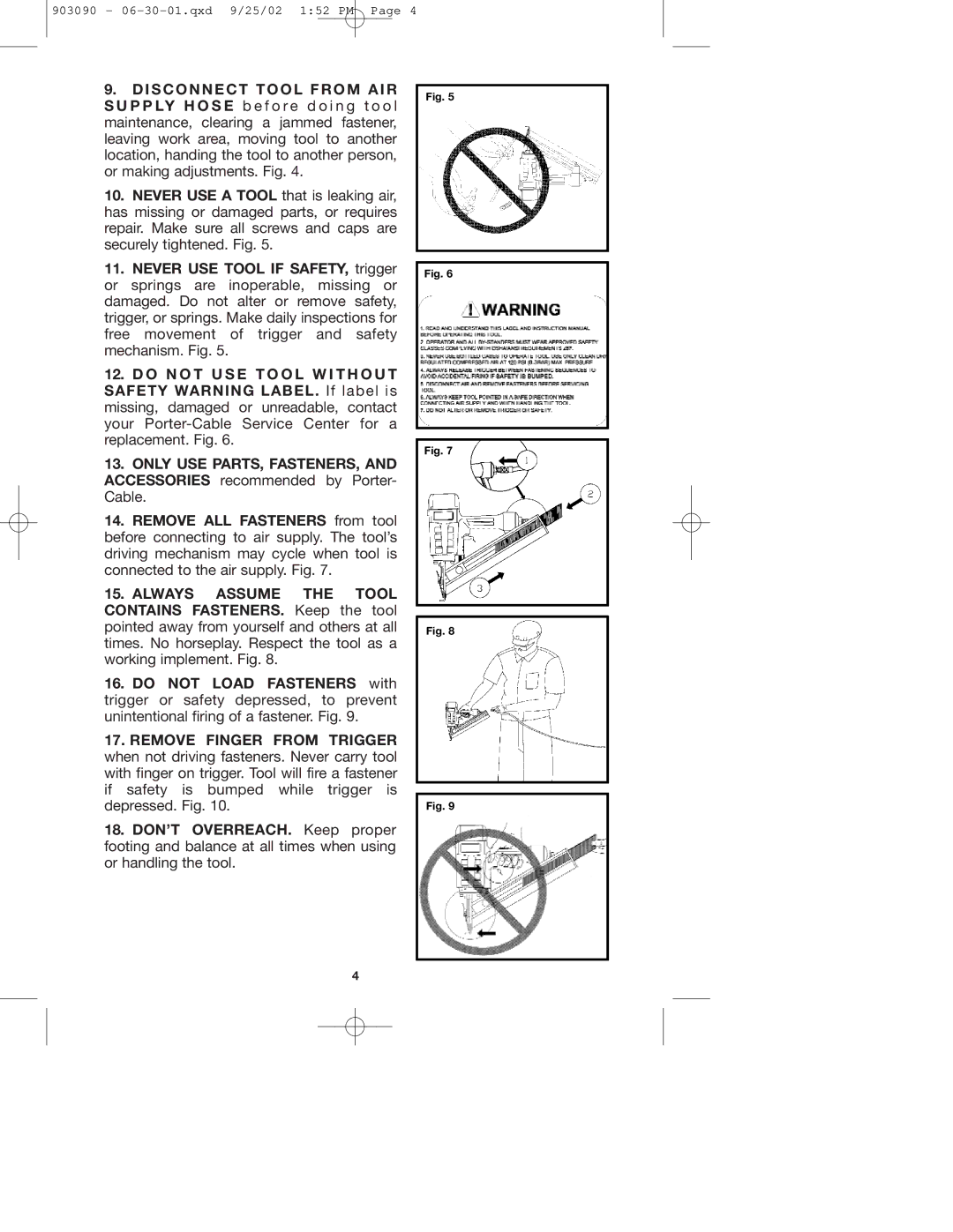 Porter-Cable DA250A instruction manual 903090 06-30-01.qxd 9/25/02 152 PM 