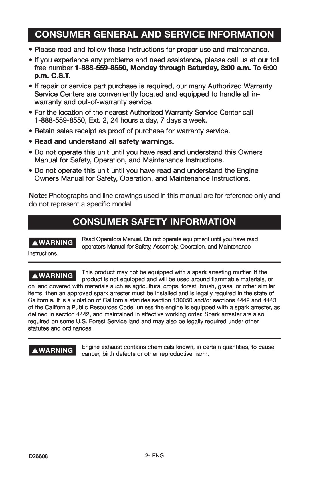 Porter-Cable DBSI325 instruction manual Consumer General And Service Information, Consumer Safety Information 