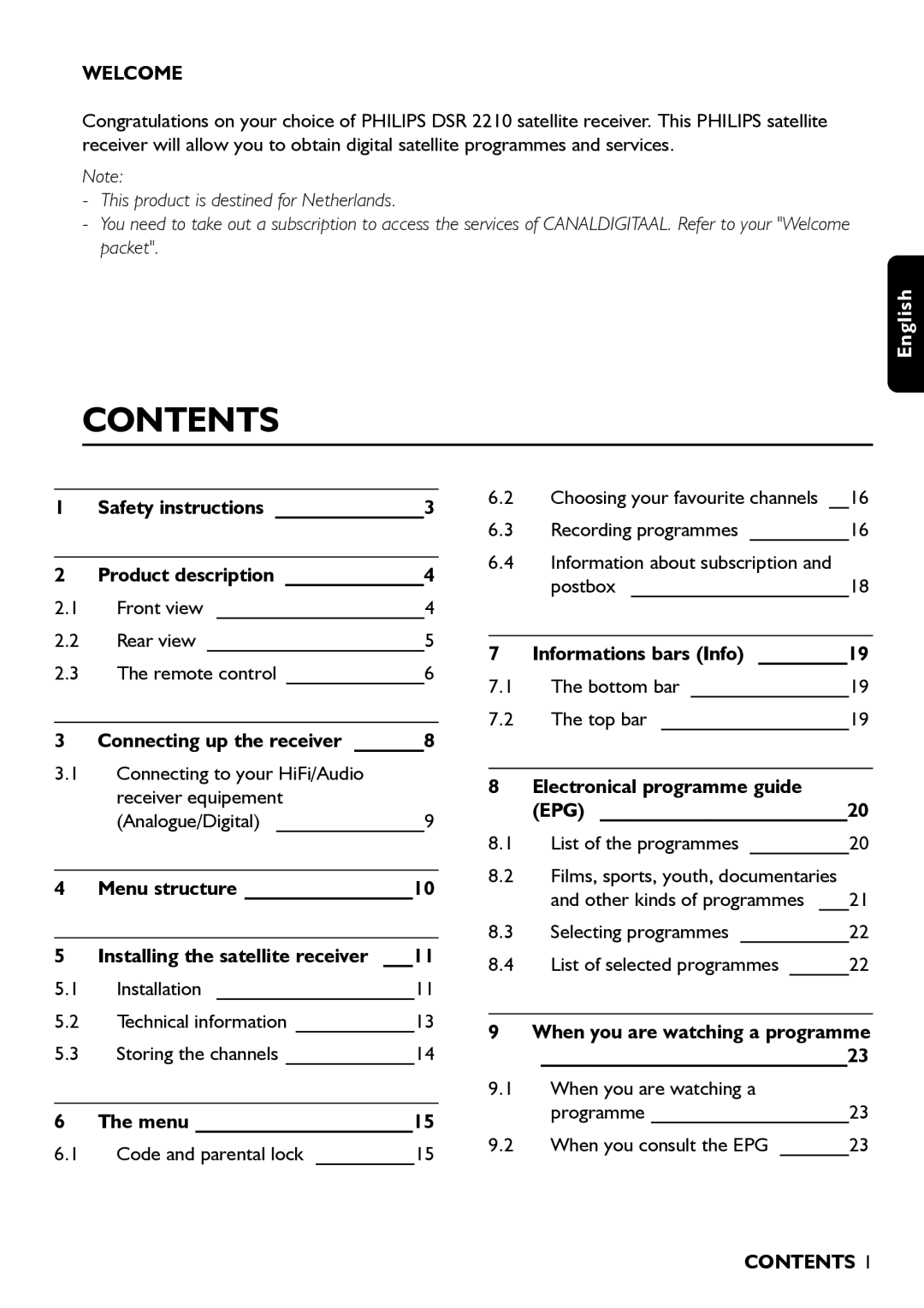 Porter-Cable DSR2210 manual Contents 