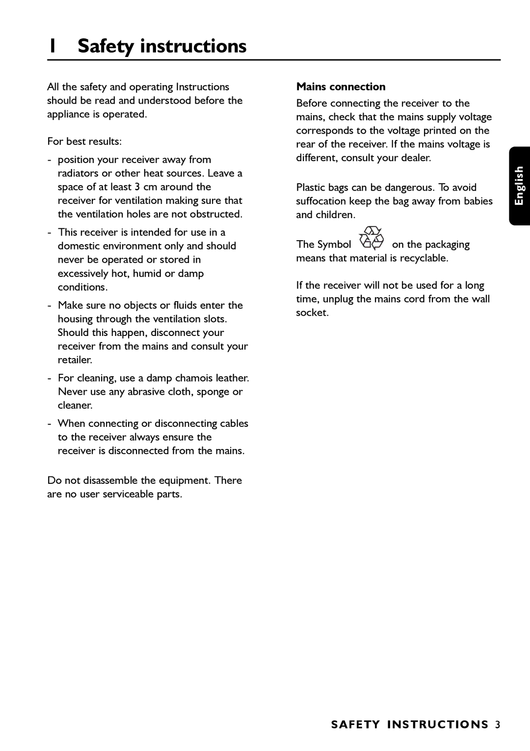 Porter-Cable DSR2210 manual Safety instructions, For best results, Mains connection, Safety Instructions 