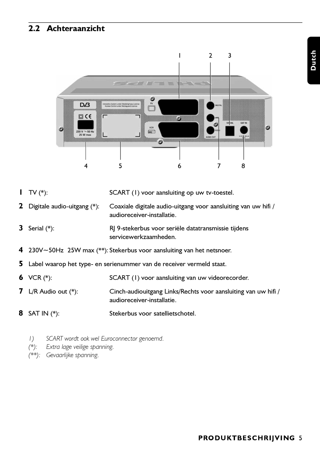 Porter-Cable DSR2210 manual Achteraanzicht, Servicewerkzaamheden 