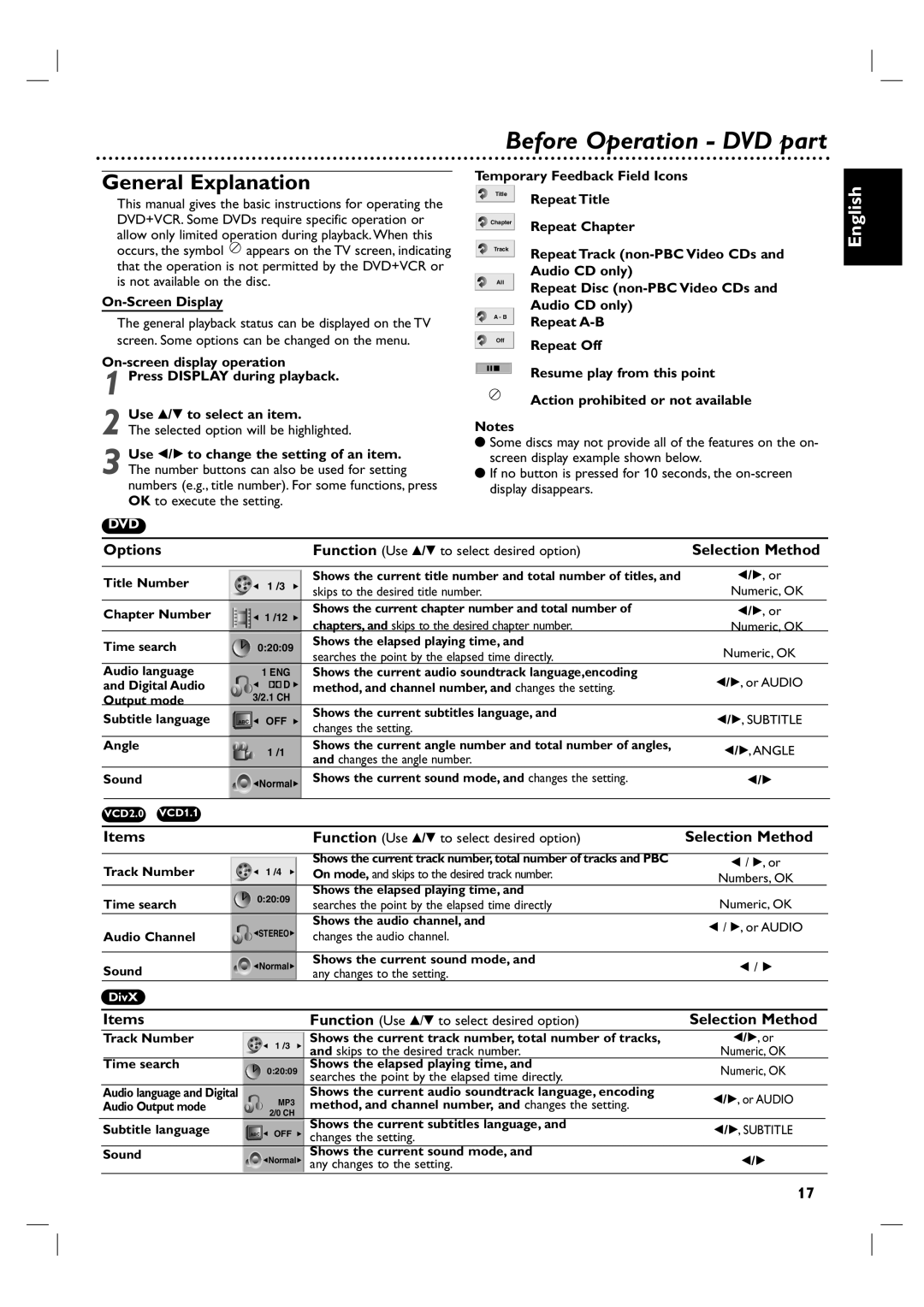 Porter-Cable DVP 3100V user manual Before Operation DVD part 