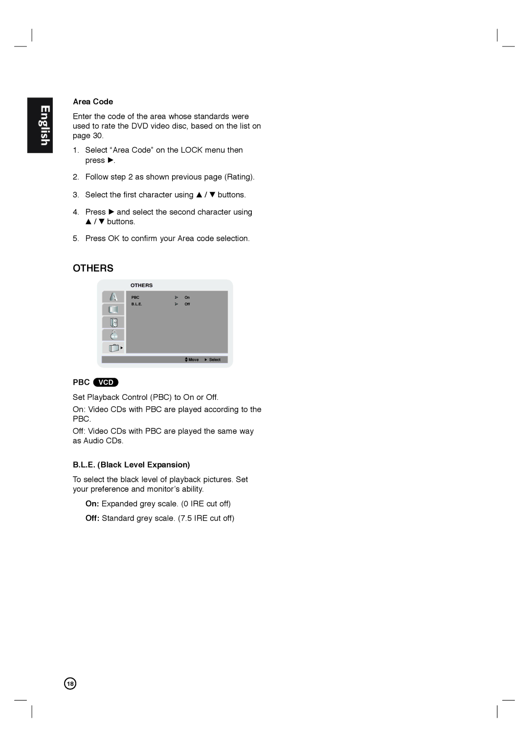 Porter-Cable DVP3340V/17 user manual Area Code, E. Black Level Expansion 