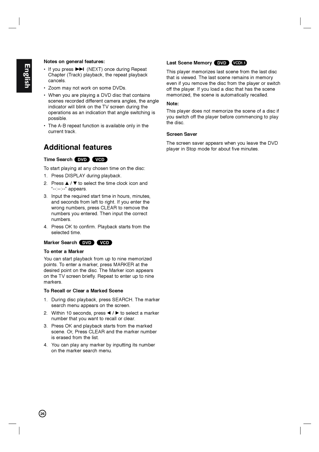 Porter-Cable DVP3340V/17 user manual Additional features 