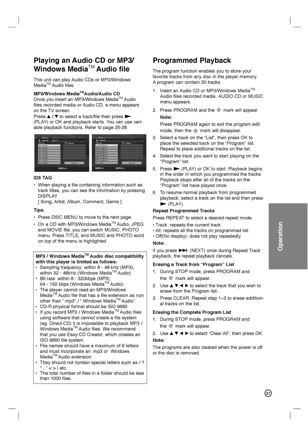 Porter-Cable DVP3340V/17 user manual Programmed Playback 