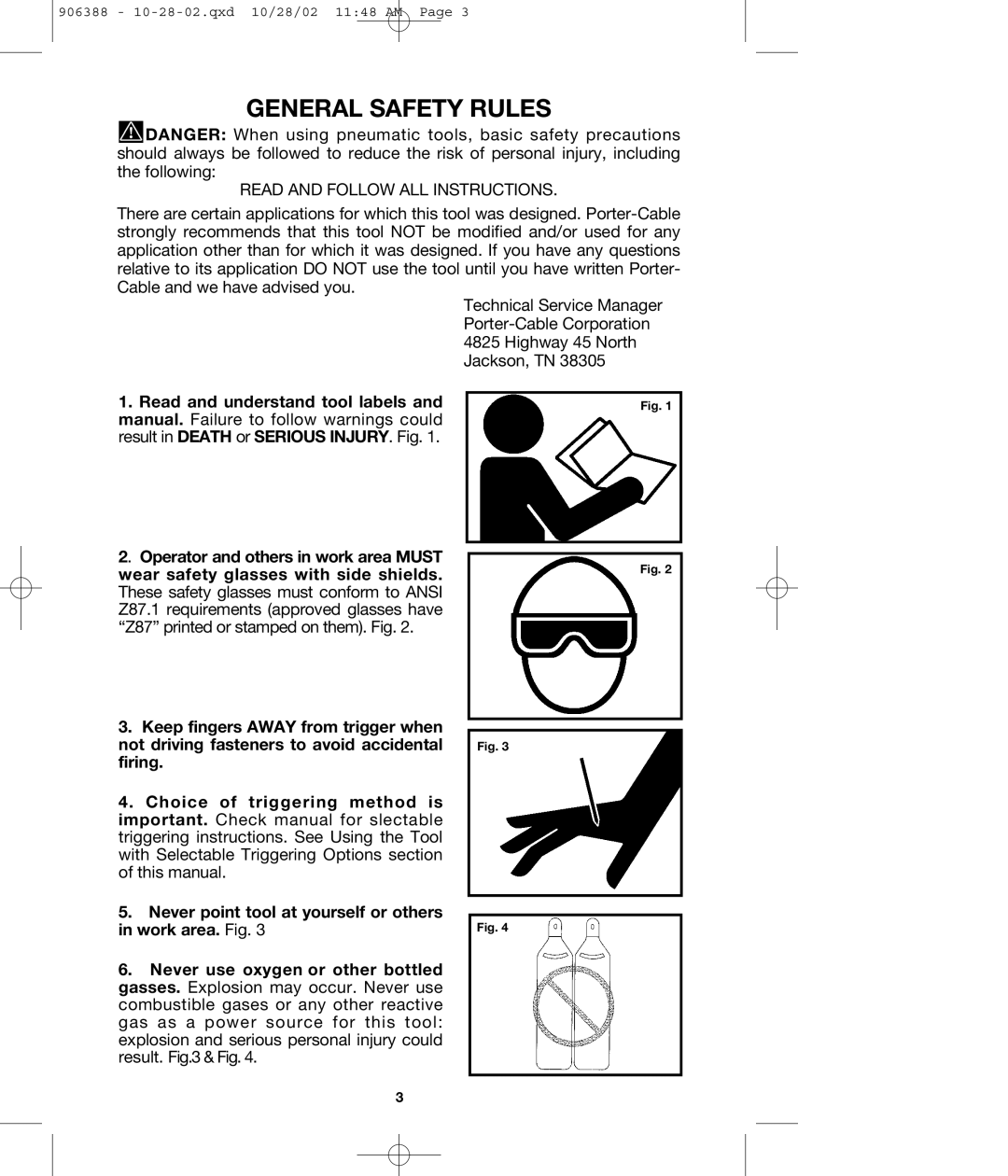 Porter-Cable FCP350 instruction manual General Safety Rules, Read and Follow ALL Instructions 