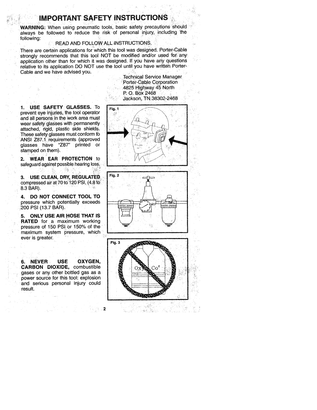 Porter-Cable FN250 manual 