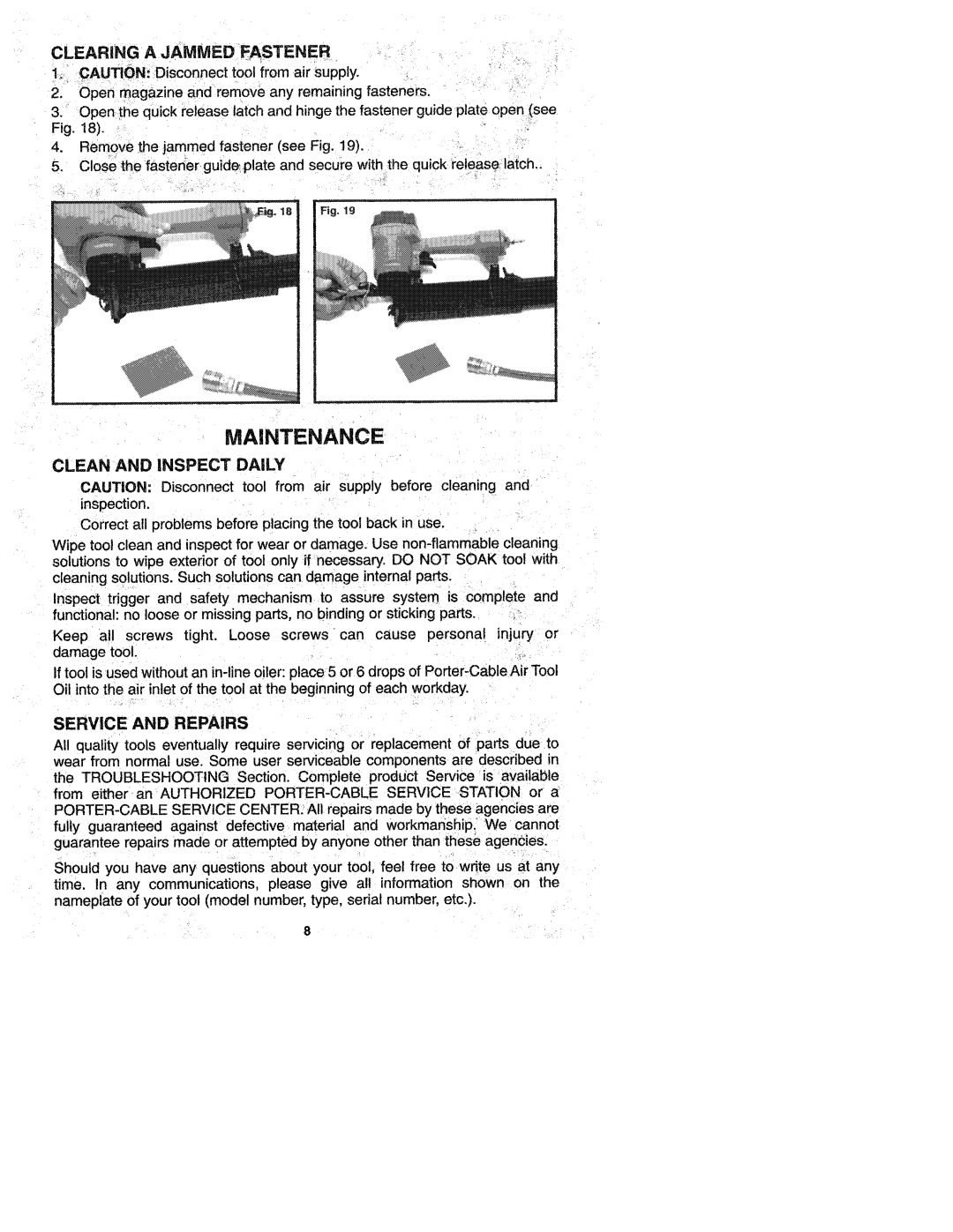 Porter-Cable FN250 manual 