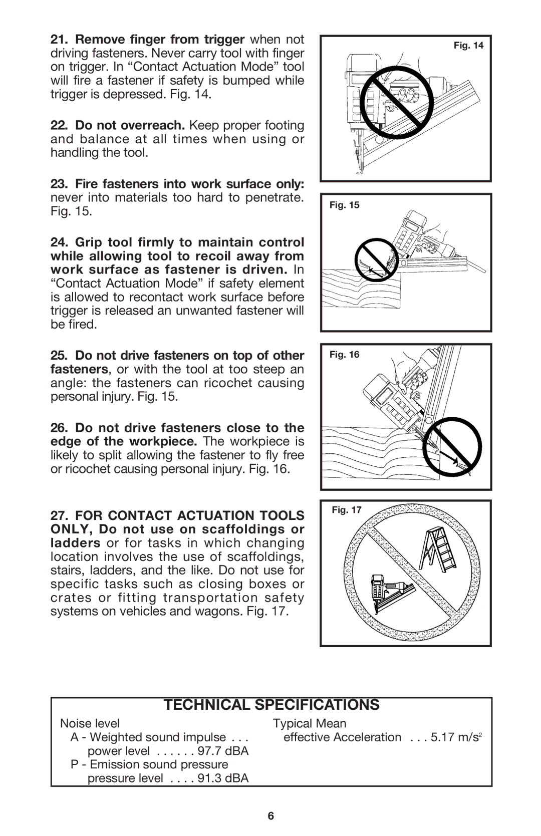 Porter-Cable FR350 instruction manual Technical Specifications 