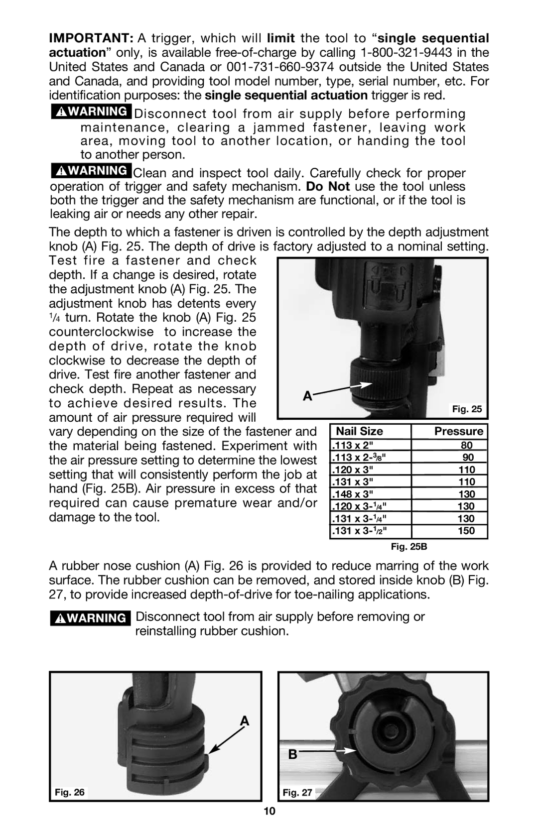 Porter-Cable FRP350 instruction manual Material being fastened. Experiment with 