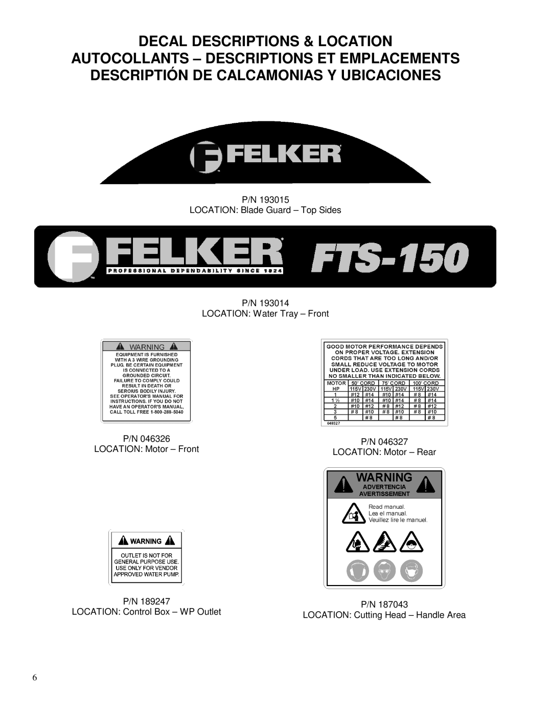 Porter-Cable FTS-150 operating instructions 