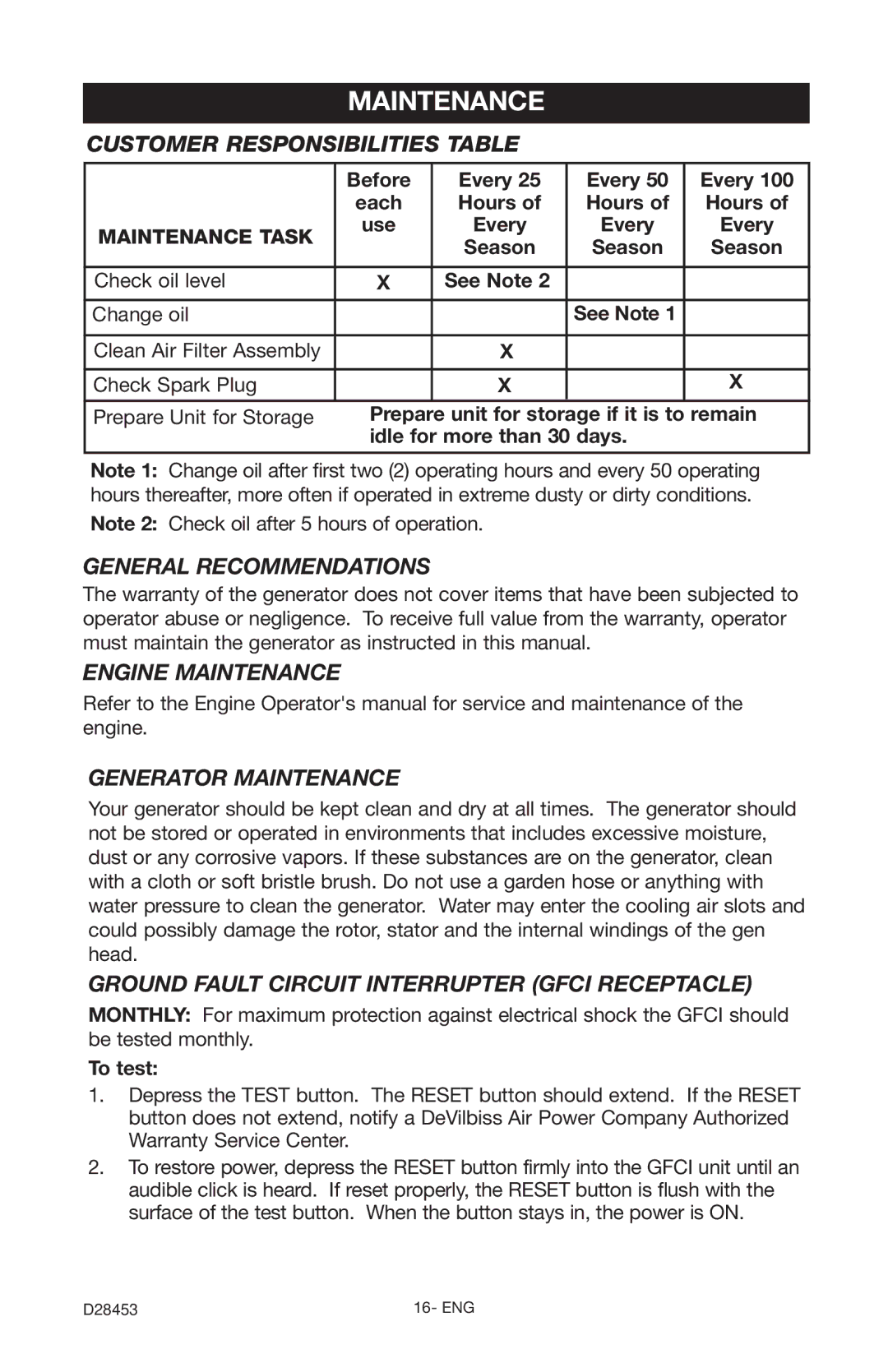 Porter-Cable H650IS-W instruction manual Maintenance 