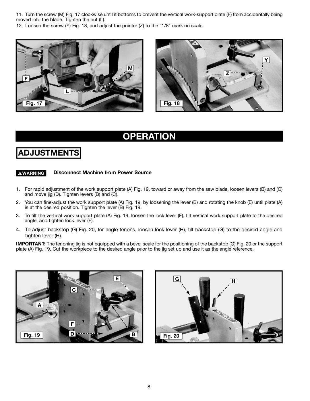 Porter-Cable Jig Saw instruction manual Operation, Adjustments 