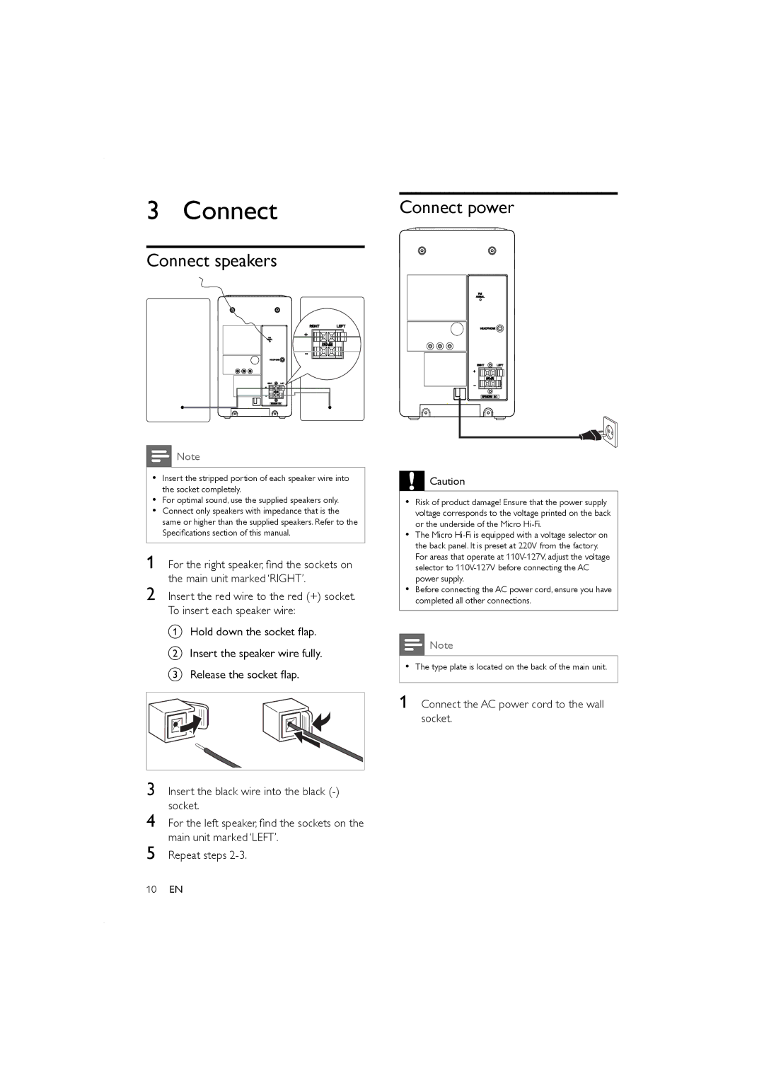 Porter-Cable MCM155, MCM166 user manual Connect speakers 