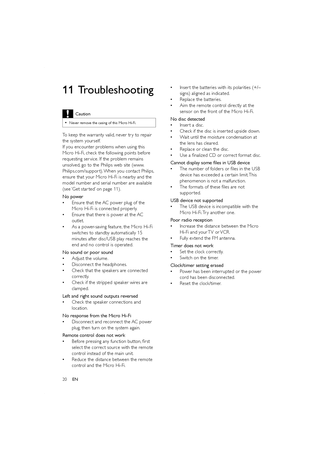 Porter-Cable MCM155, MCM166 user manual Troubleshooting, Ensure that there is power at the AC outlet 