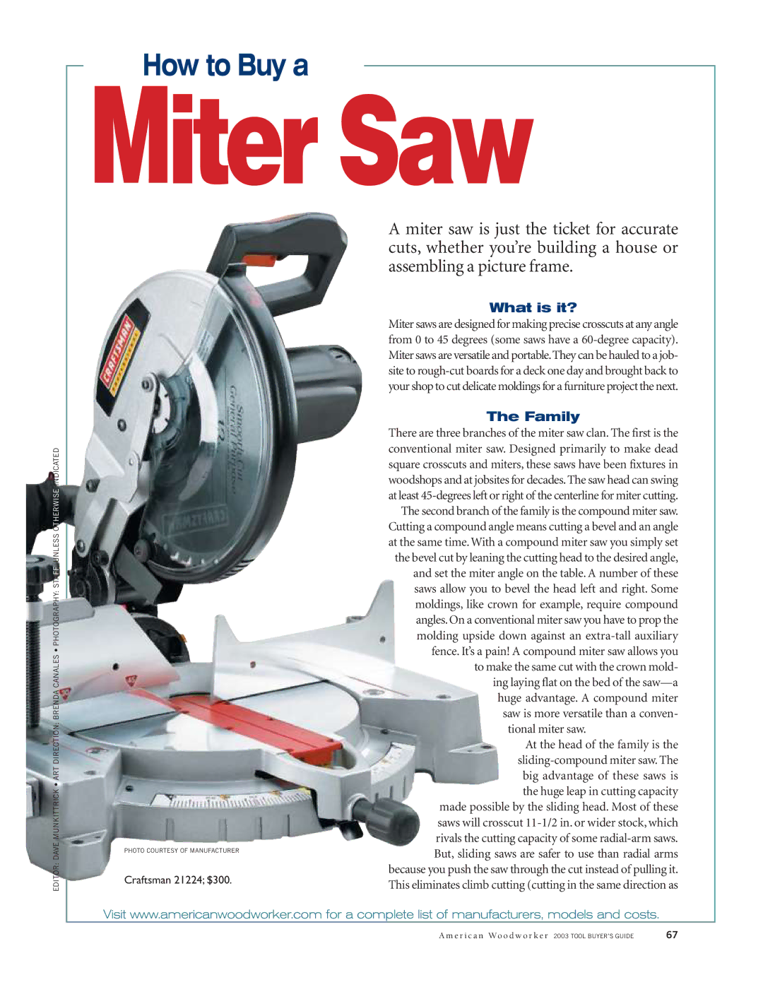 Porter-Cable Miter Saw manual What is it?, Family 