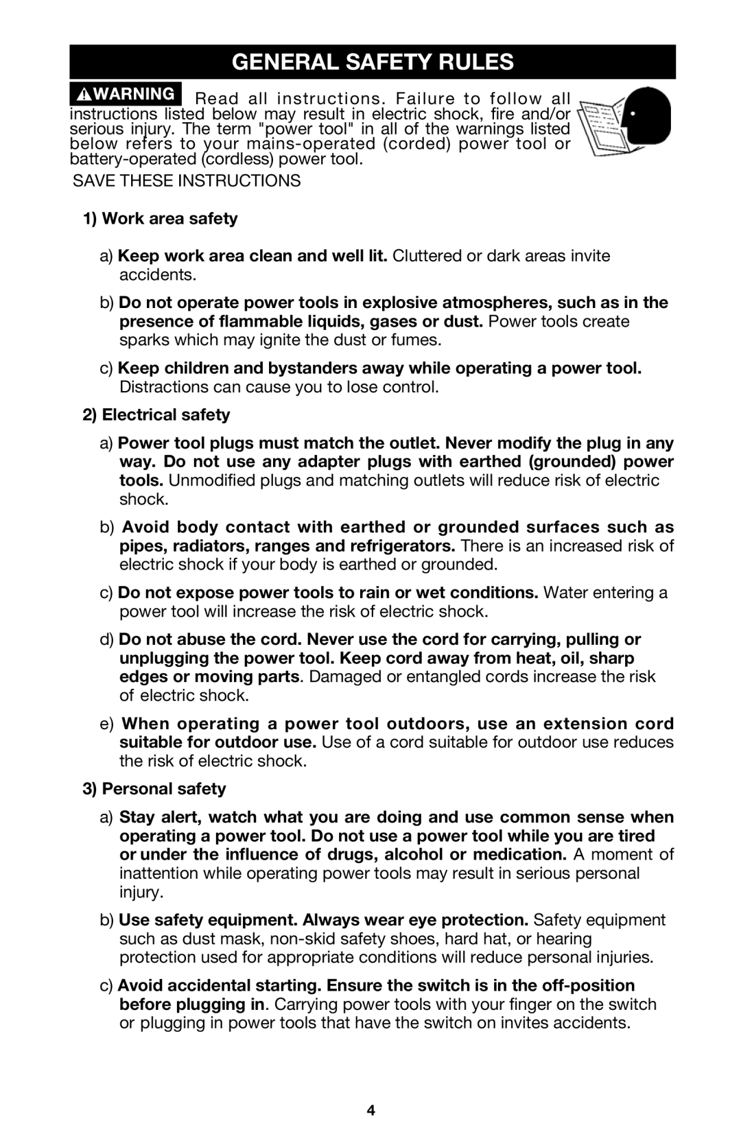 Porter-Cable MODEL 505 instruction manual General Safety Rules 