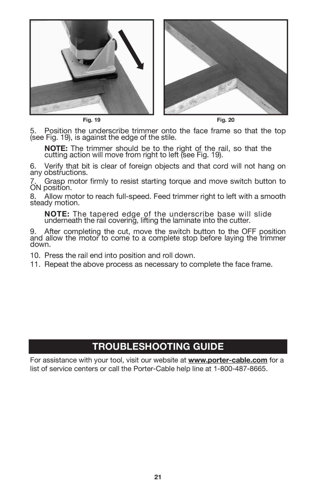 Porter-Cable MODEL 7310 instruction manual Troubleshooting Guide 