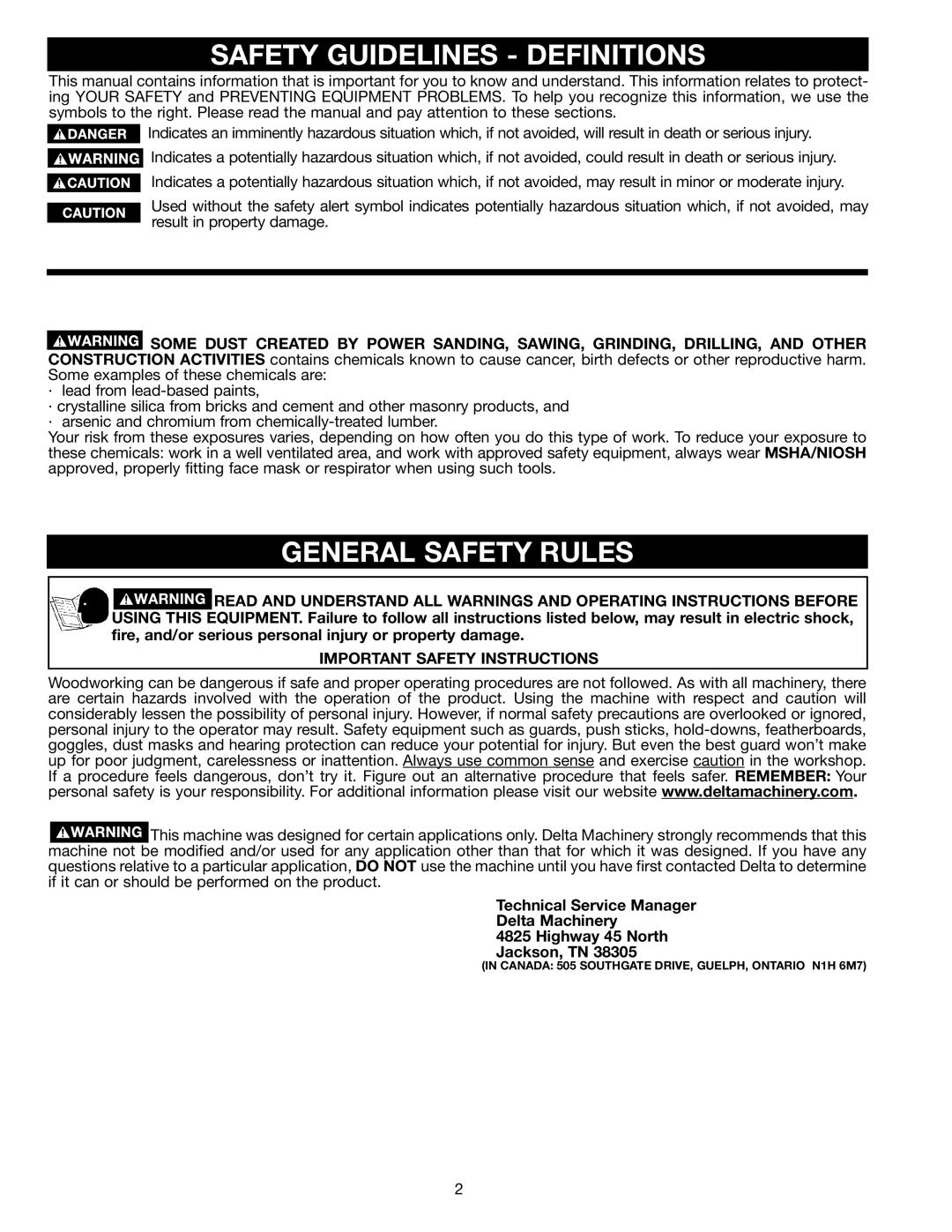 Porter-Cable (Model TS220LS) Safety Guidelines Definitions, General Safety Rules, Important Safety Instructions 