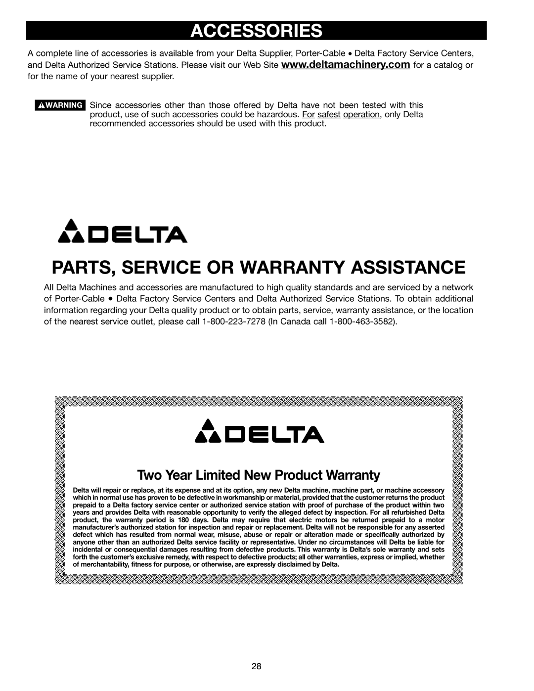 Porter-Cable (Model TS220LS) instruction manual Accessories 