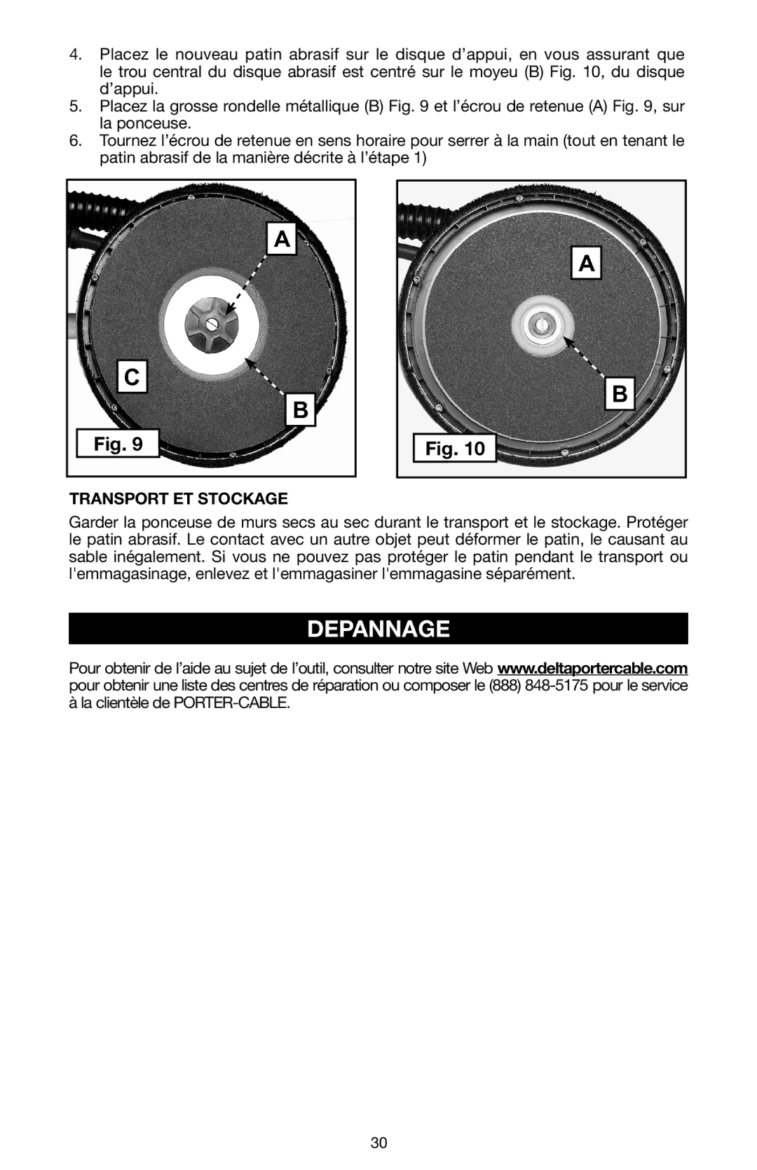 Porter-Cable N020227 instruction manual Depannage, Transport ET Stockage 