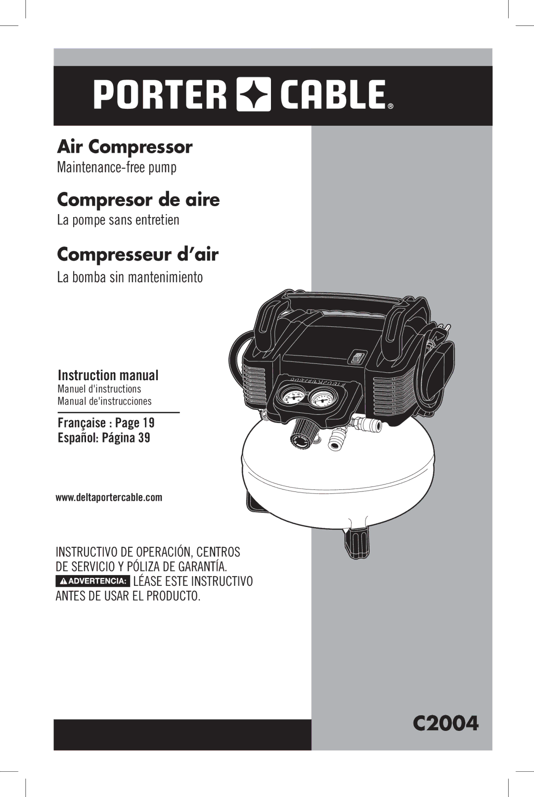 Porter-Cable C2004, N034163 instruction manual 