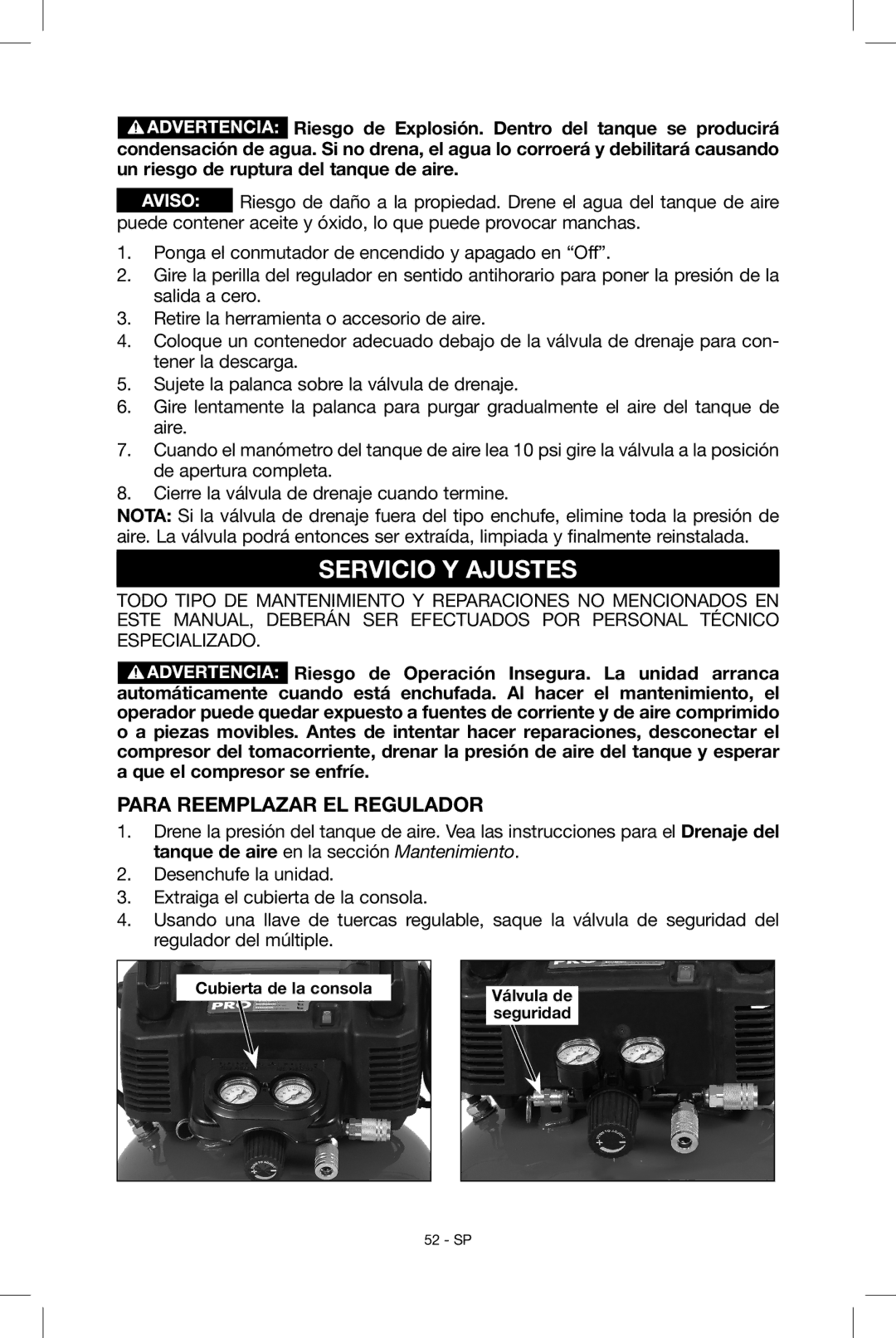 Porter-Cable N034163, C2004 instruction manual Servicio Y Ajustes, Para reemplazar el regulador 