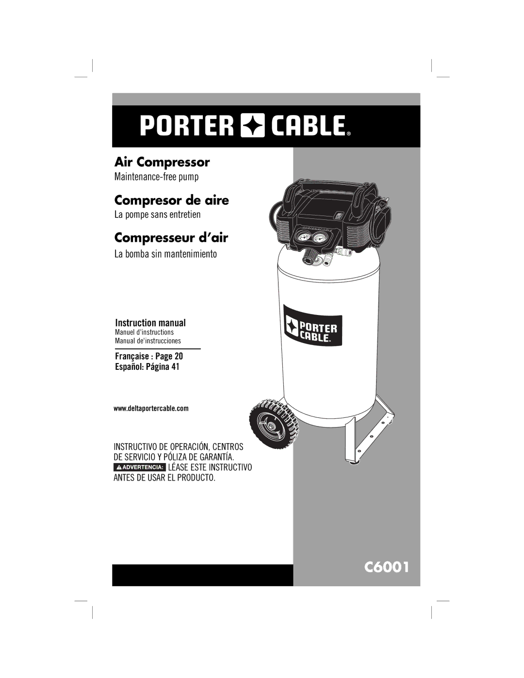 Porter-Cable C6001, N078948 instruction manual 