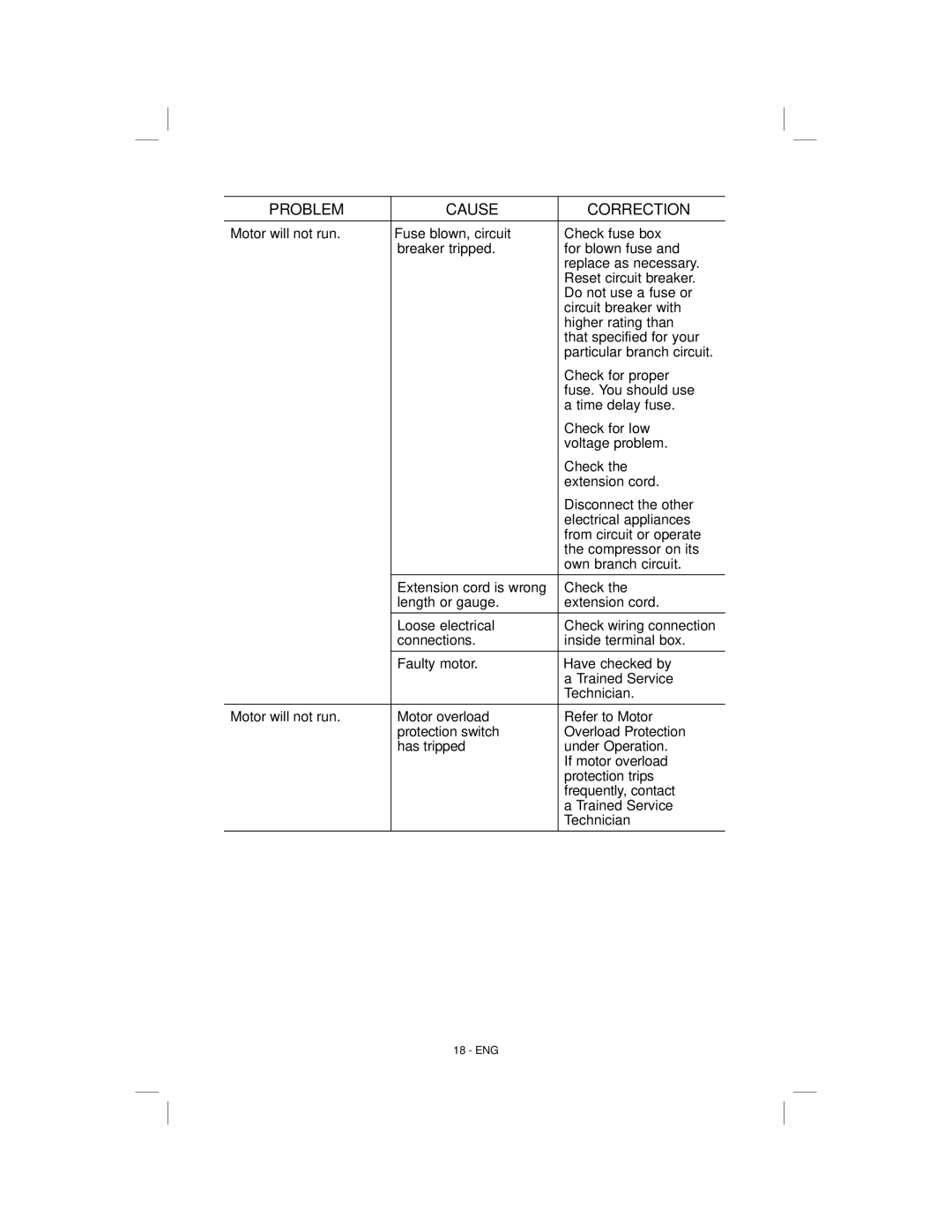 Porter-Cable N078948, C6001 instruction manual Overload Protection 