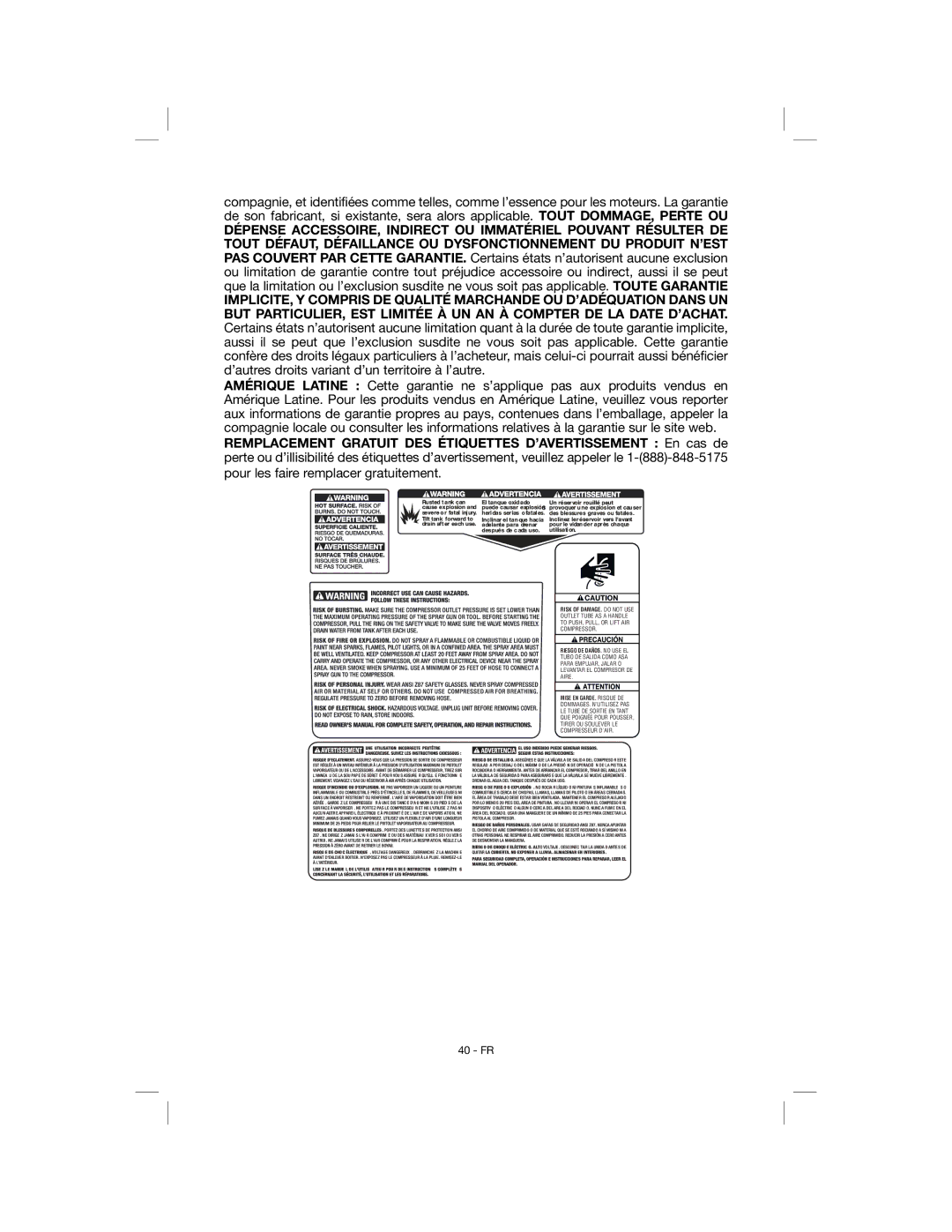 Porter-Cable N078948, C6001 instruction manual Risk of DAMAGE. do not USE 