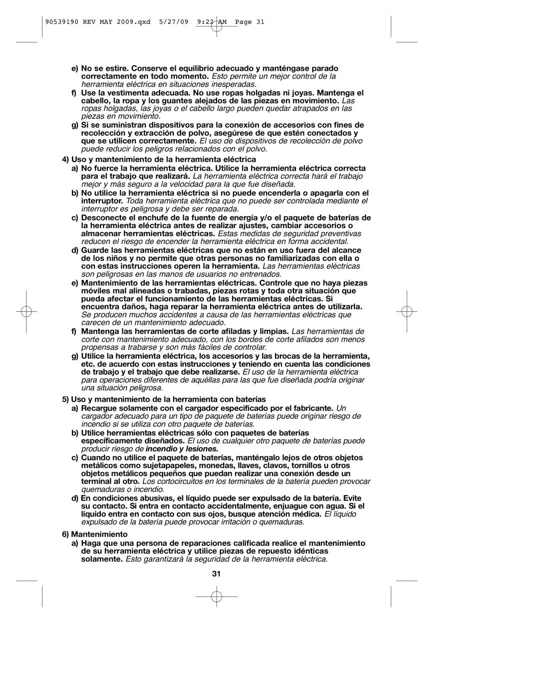 Porter-Cable PC15CLS, PC13CSL instruction manual REV MAY 2009.qxd 5/27/09 922 AM 