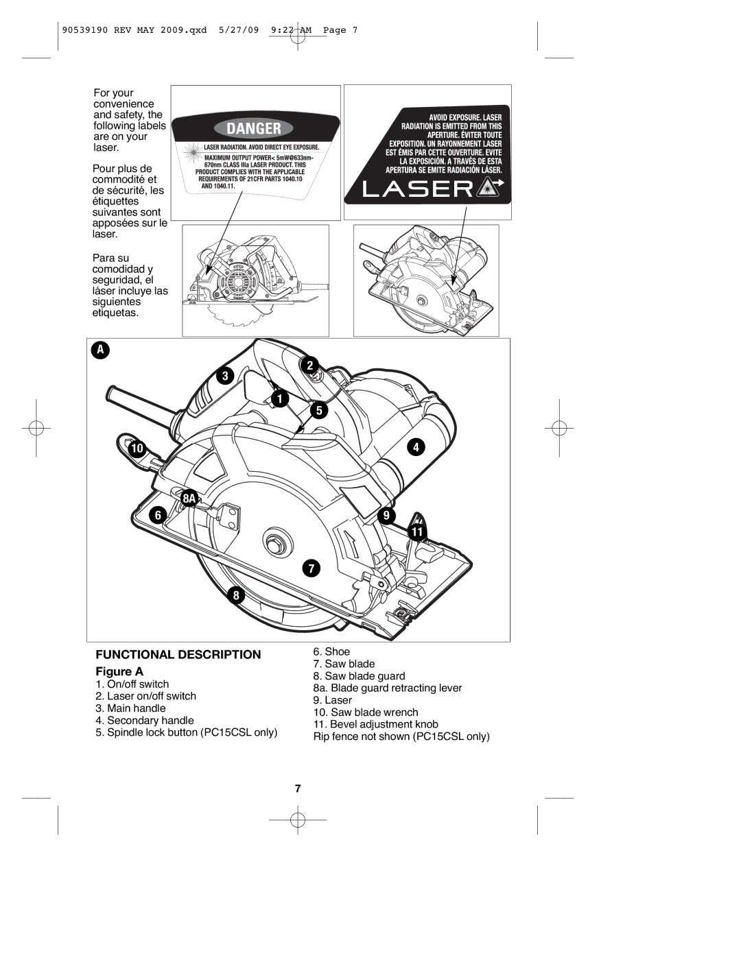 Porter-Cable PC15CLS, PC13CSL instruction manual Functional Description Figure a 