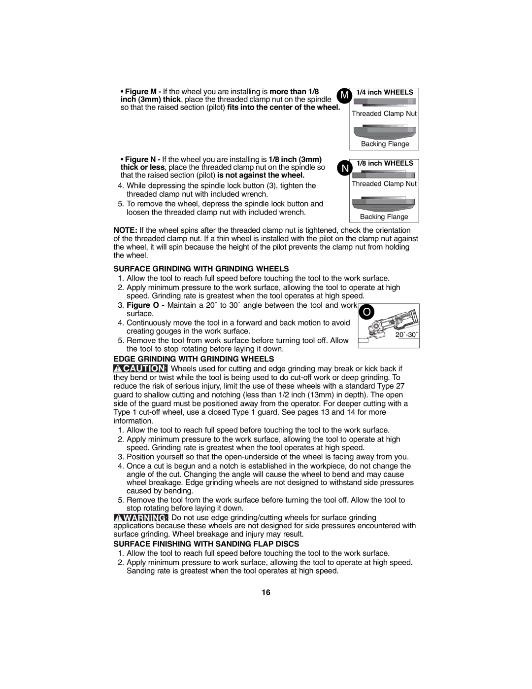 Porter-Cable PC1800AG instruction manual Surface Grinding with Grinding Wheels, Edge Grinding with Grinding Wheels 