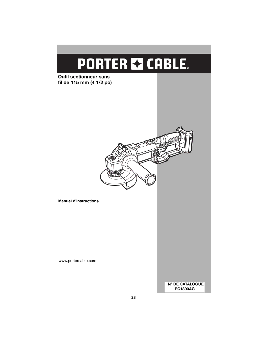 Porter-Cable PC1800AG instruction manual DE Catalogue 