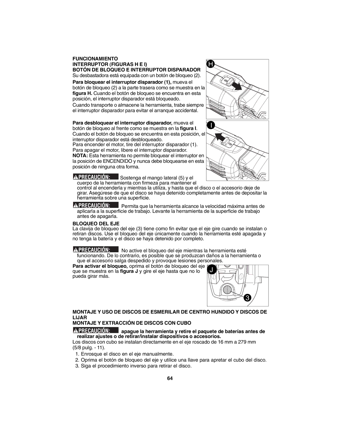 Porter-Cable PC1800AG instruction manual Para bloquear el interruptor disparador 1, mueva el, Bloqueo DEL EJE 