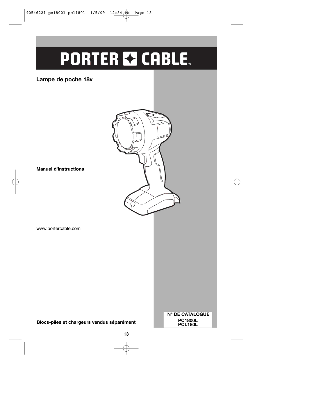 Porter-Cable PCL180L, PC1800L, 90546221 instruction manual DE Catalogue 