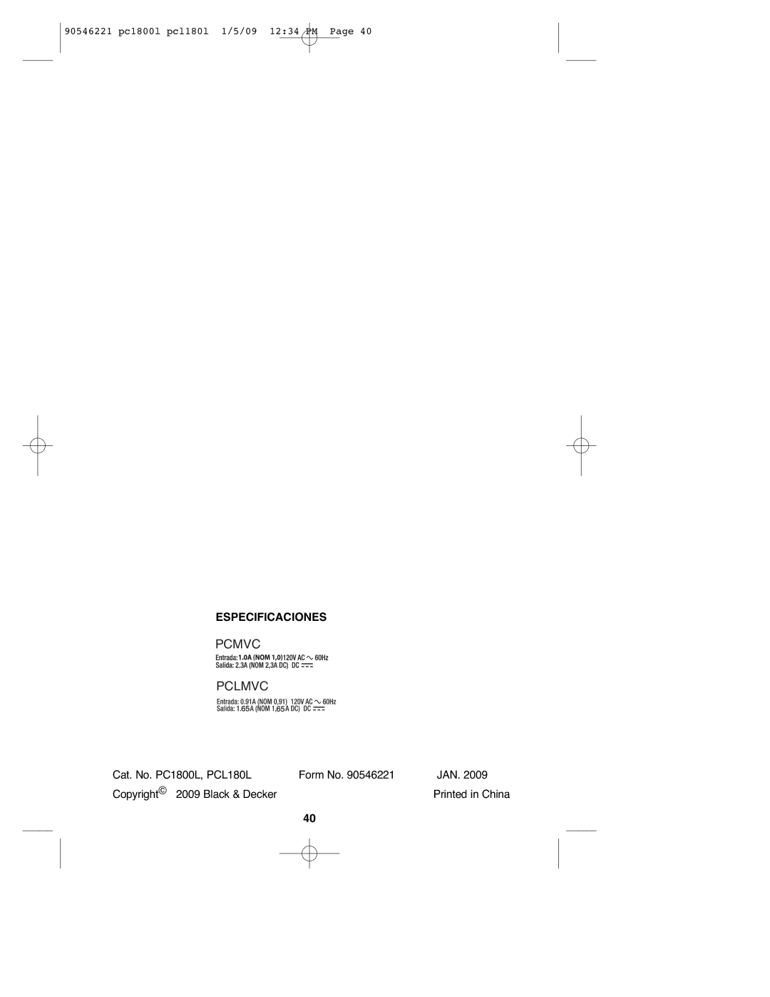 Porter-Cable PCL180L, PC1800L, 90546221 instruction manual Pcmvc Pclmvc 