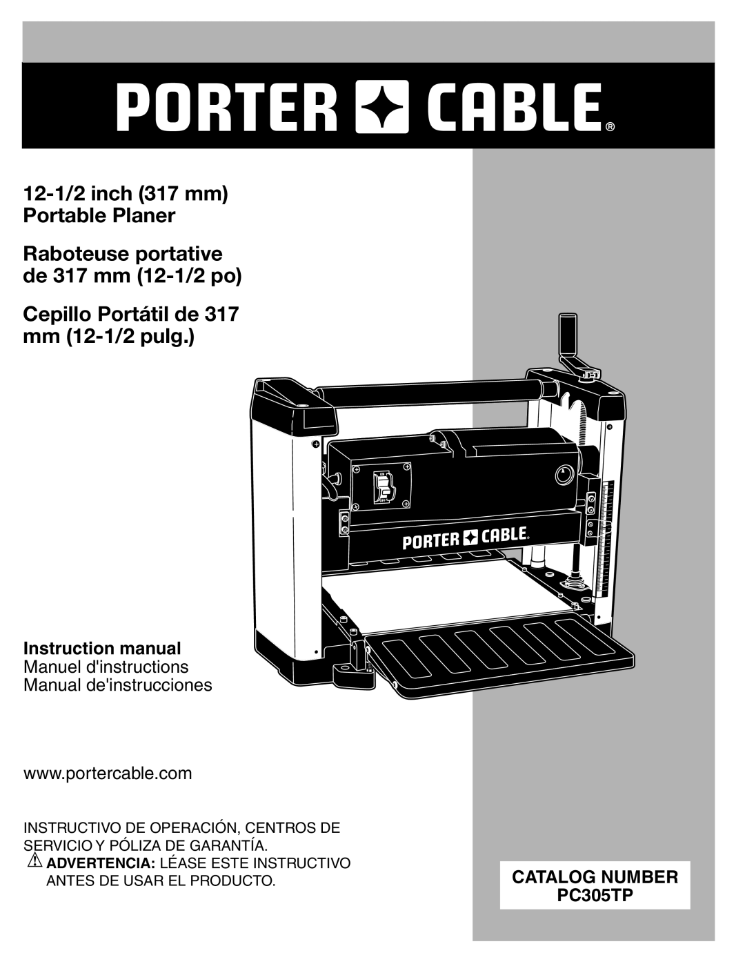 Porter-Cable PC305TP instruction manual Manuel dinstructions Manual deinstrucciones 