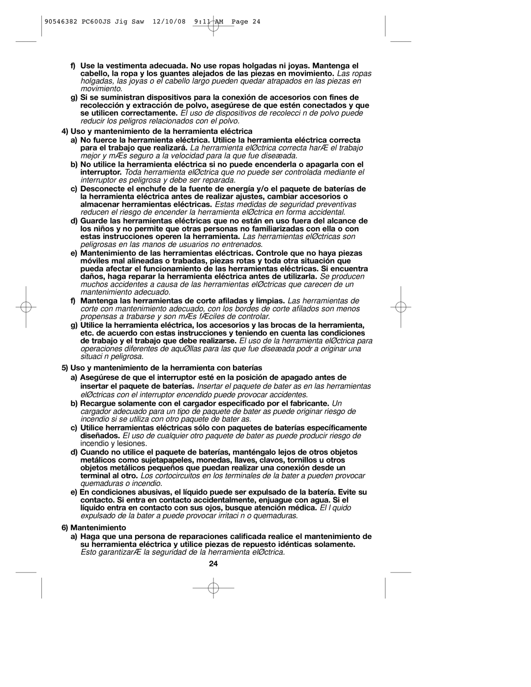 Porter-Cable PC600JS, 90546382 instruction manual Esto garantizará la seguridad de la herramienta eléctrica 