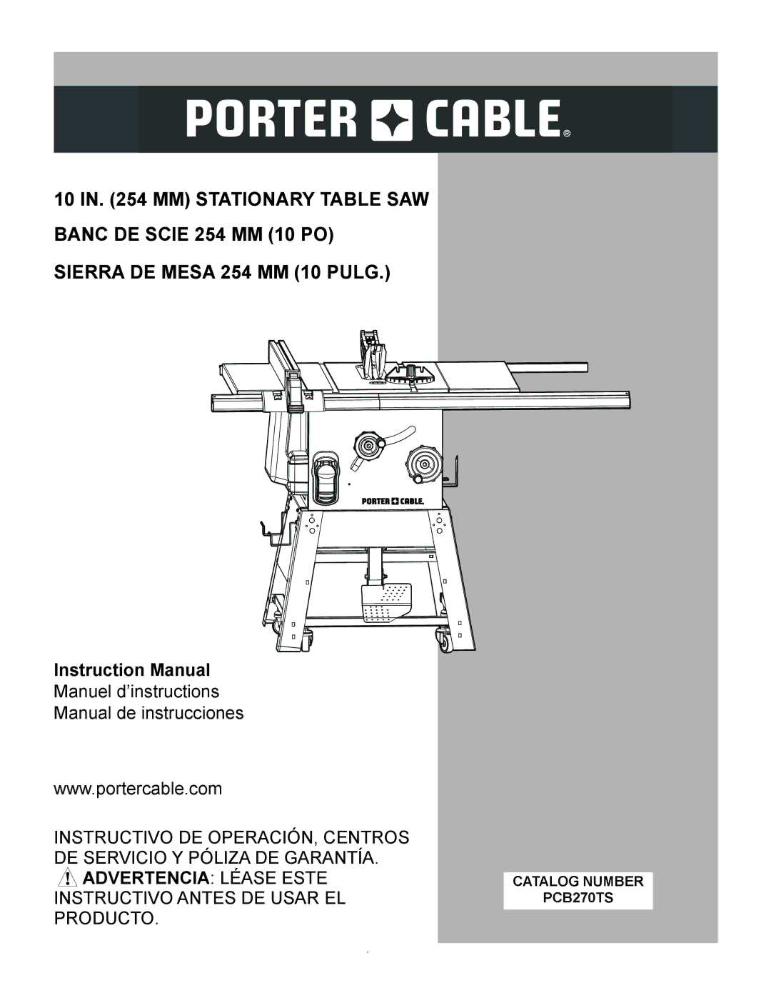 Porter-Cable PCB270TS instruction manual Advertencia Léase Este 