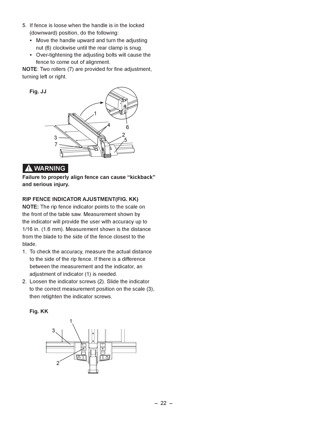 Porter-Cable PCB270TS instruction manual Fig. KK 