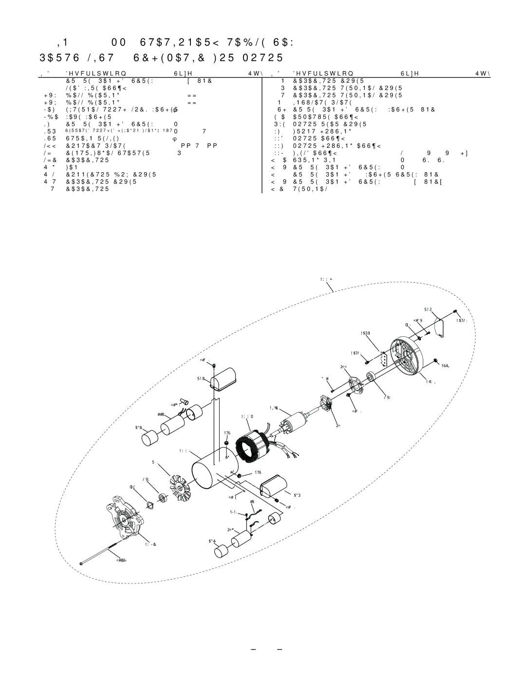 Porter-Cable PCB270TS instruction manual MM Stationary Table SAW Parts List & Schematic for Motor, Terminal 