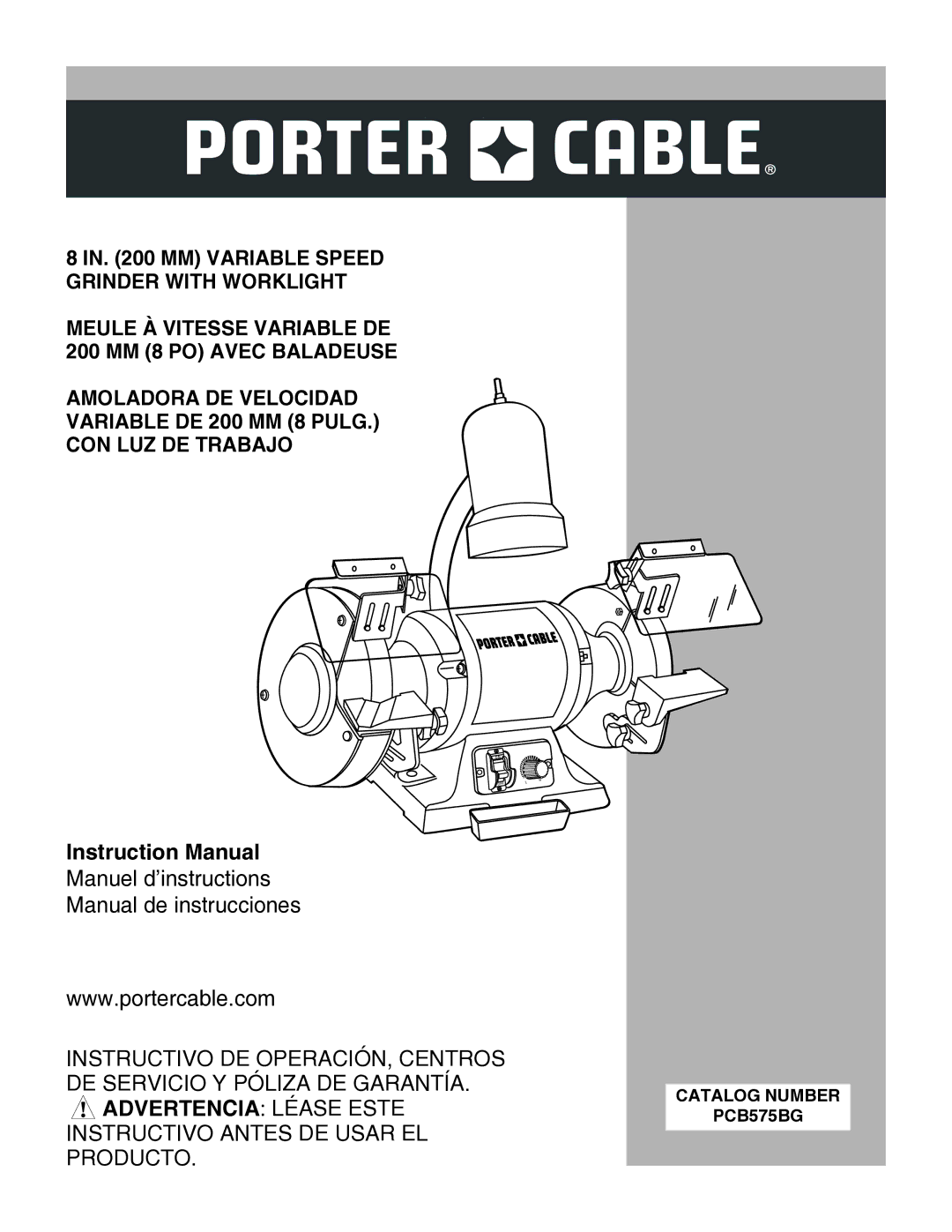 Porter-Cable PCB575BG instruction manual Manuel d’instructions Manual de instrucciones 