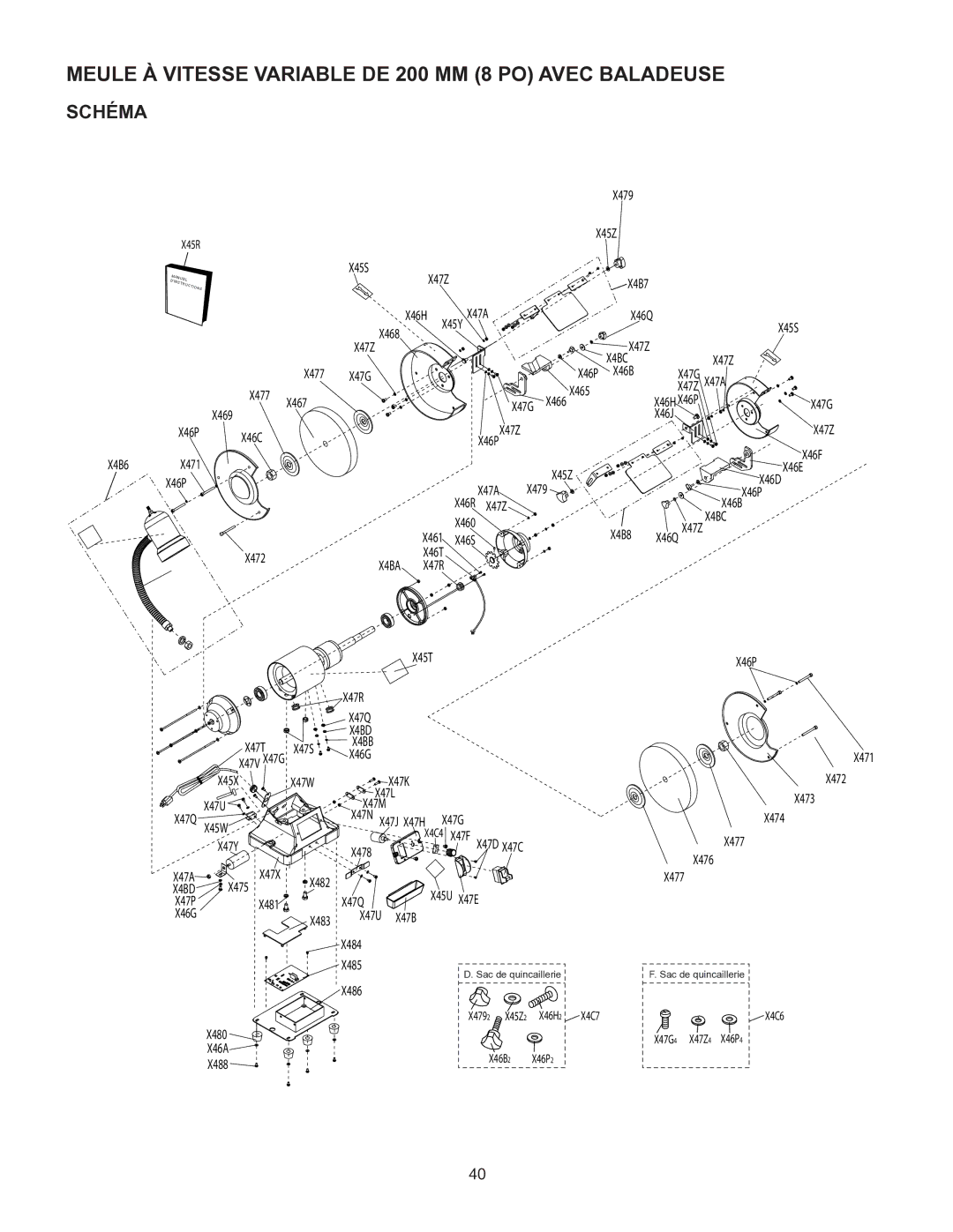 Porter-Cable PCB575BG instruction manual Schéma, X4BC 